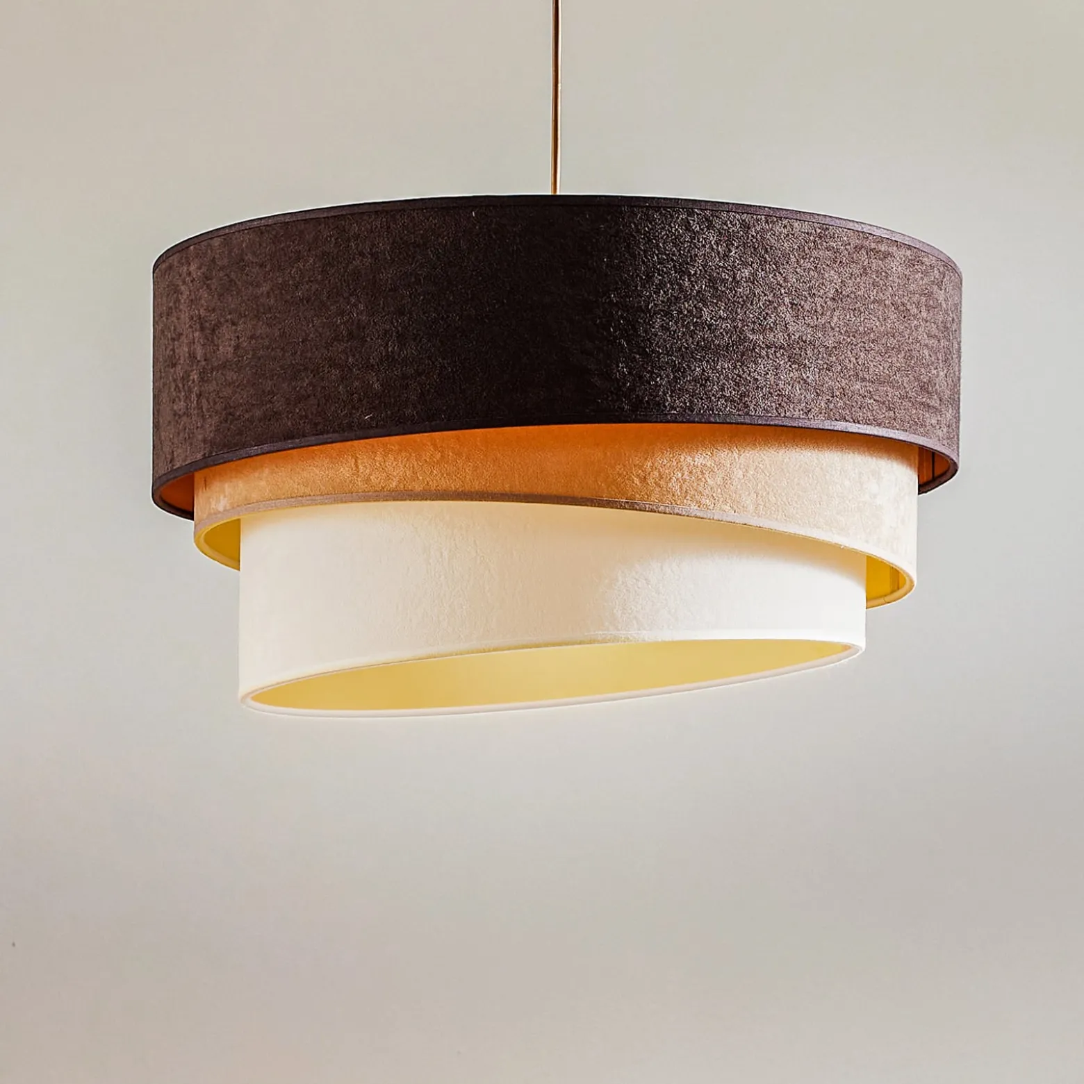 Riippuvalaisin Devon, ruskea/beige/ecru/kulta Ø45cm