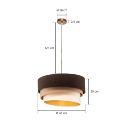 Riippuvalaisin Devon, ruskea/beige/ecru/kulta Ø45cm