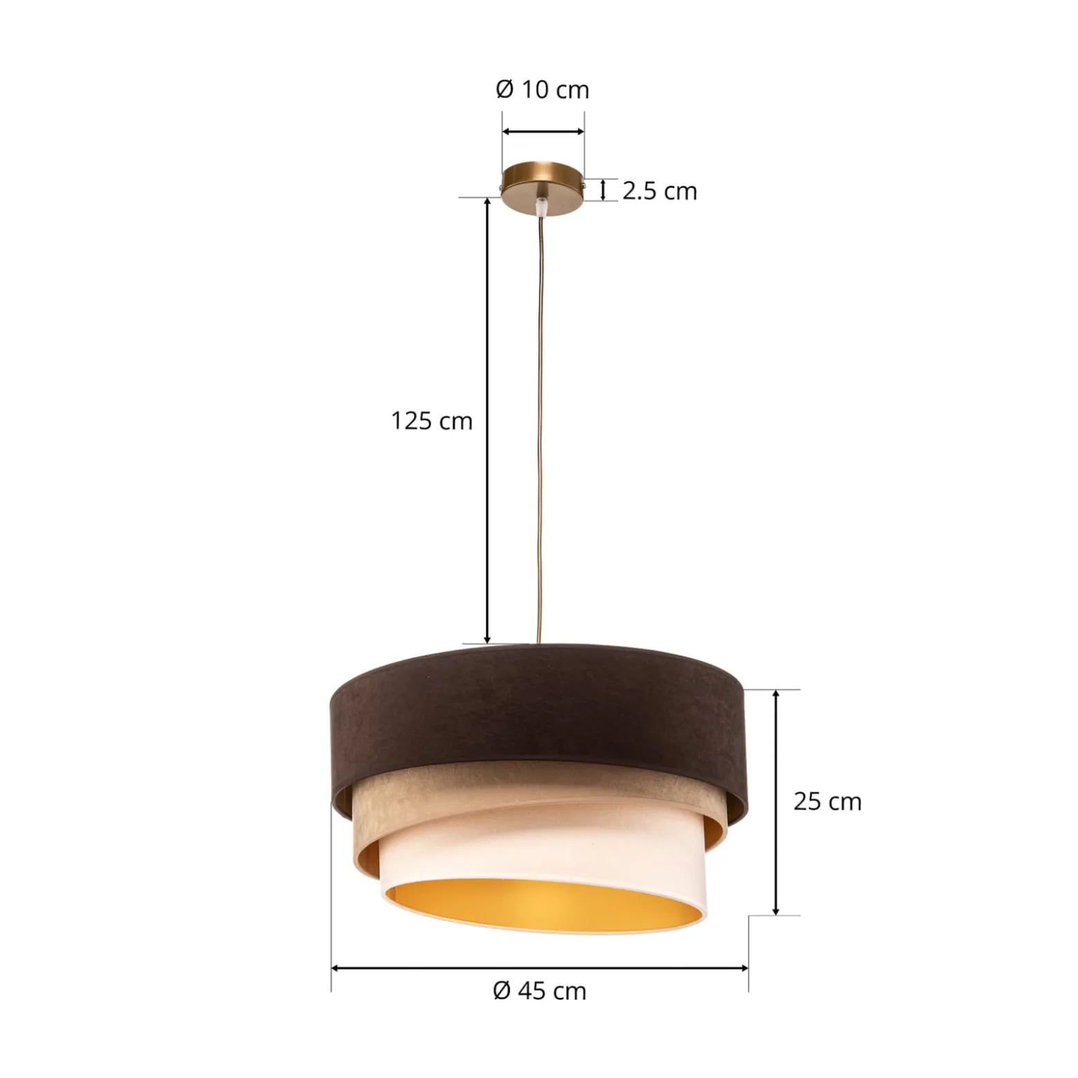 Riippuvalaisin Devon, ruskea/beige/ecru/kulta Ø45cm
