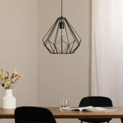 Riippuvalaisin Diamond, musta, metalli, Ø 37 cm, E27