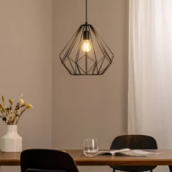 Riippuvalaisin Diamond, musta, metalli, Ø 37 cm, E27