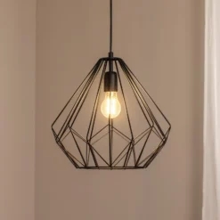 Riippuvalaisin Diamond, musta, metalli, Ø 37 cm, E27