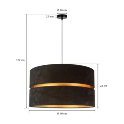 Riippuvalaisin Duo, musta/kultainen, Ø40cm, 1-lamppuinen