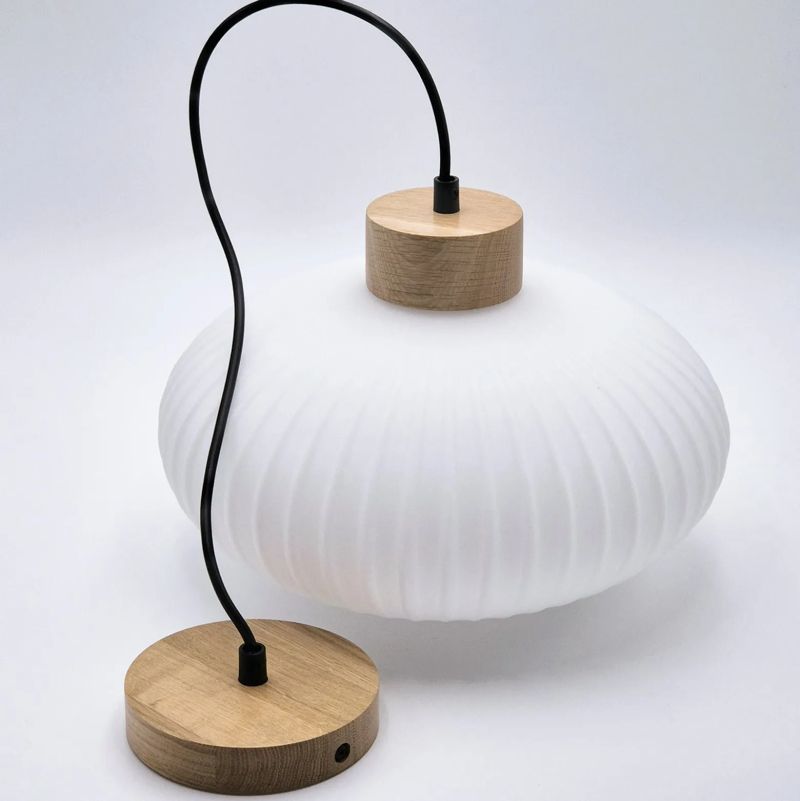 Riippuvalaisin Harmony, Ø 25 cm, valkoinen/tammi, lasi/puu
