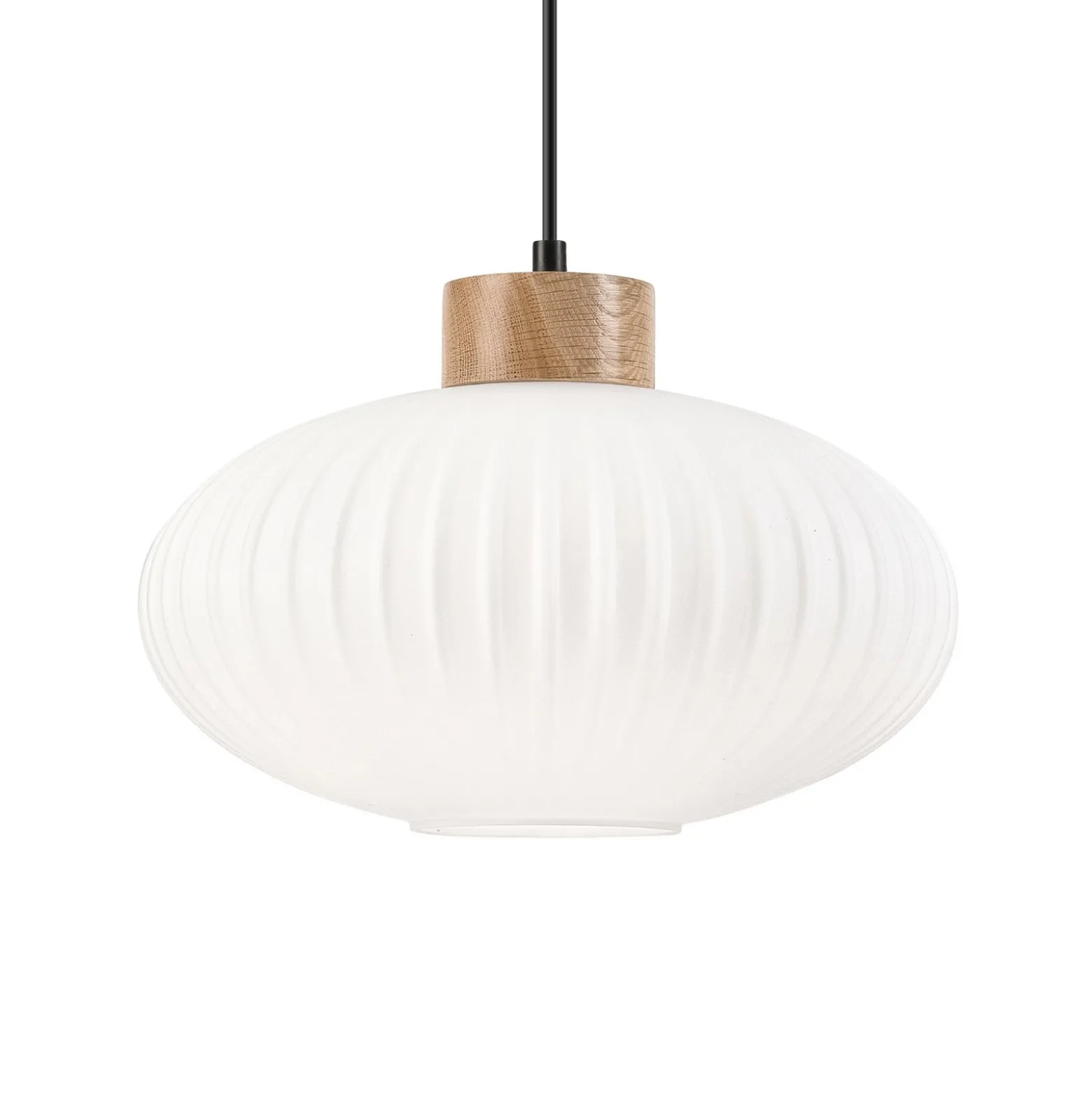 Riippuvalaisin Harmony, Ø 25 cm, valkoinen/tammi, lasi/puu