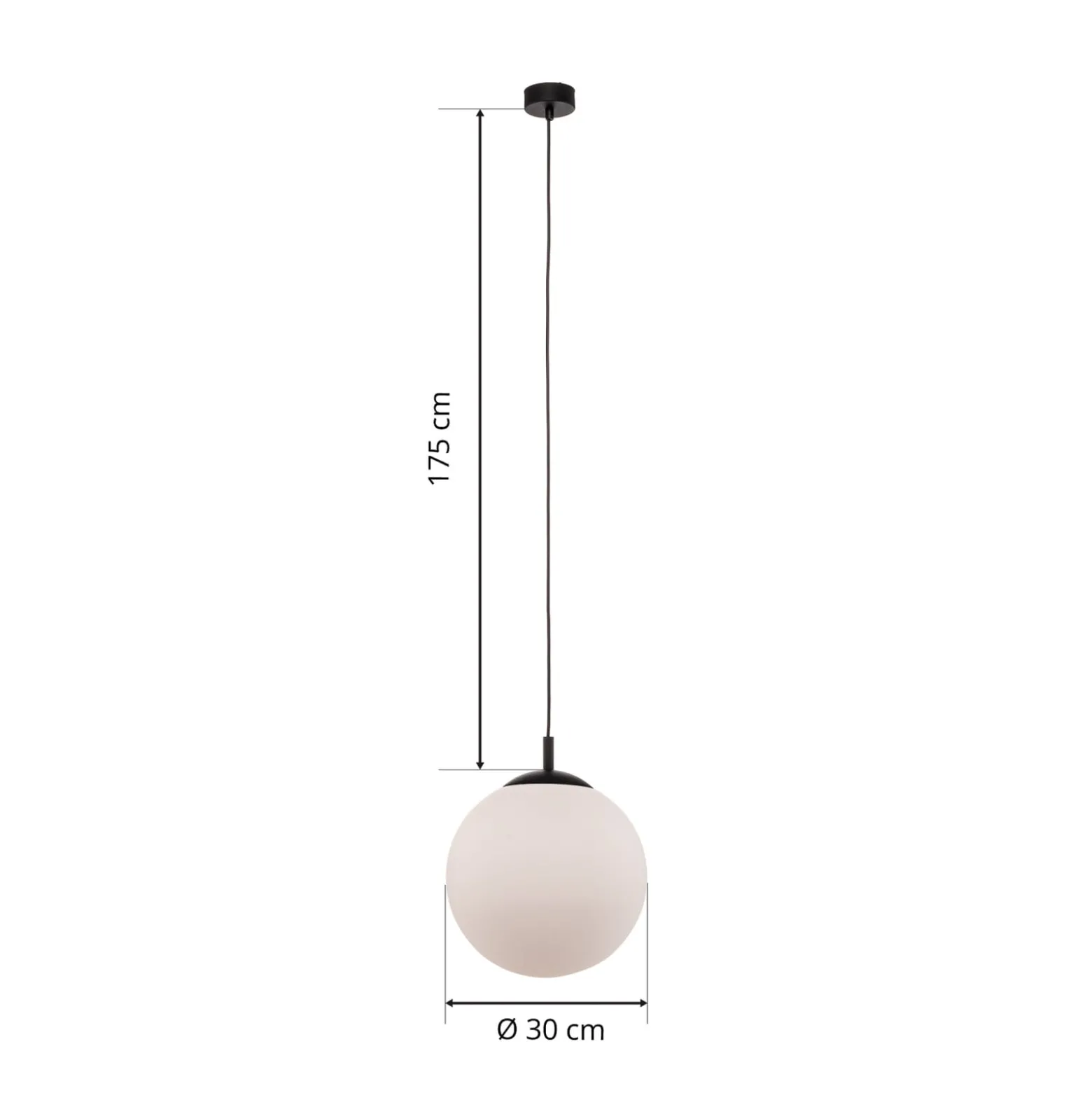 Riippuvalaisin Maxi, Ø 30 cm, 1-lamppuinen, lasivarjostin