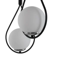 Riippuvalaisin Mudoni MR-938 3-lamppuinen pyöreä musta/opaalilasi