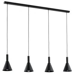 Riippuvalaisin Norte, musta/kultainen teräs, pituus 114 cm, 4-valoinen