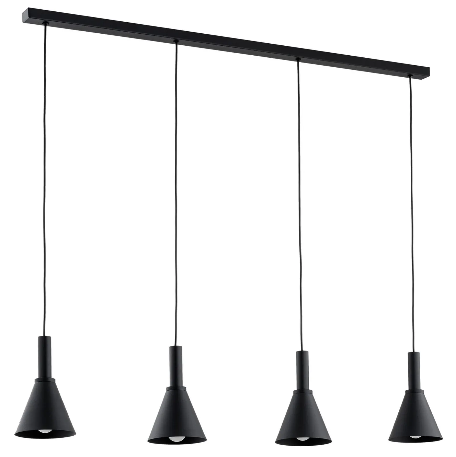 Riippuvalaisin Norte, musta/kultainen teräs, pituus 114 cm, 4-valoinen