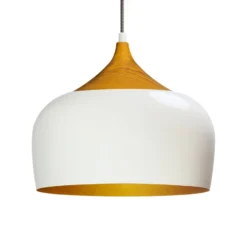 Riippuvalaisin Qwen, valkoinen/kultainen, metalli, Ø 30 cm