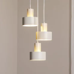Riippuvalaisin Rif 3, taupe, pyöreä, 3-lamppuinen, Ø 33 cm, teräs