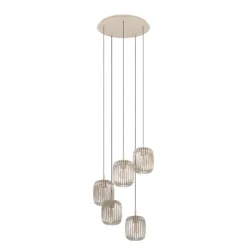 Riippuvalaisin Romazzina, hiekanvärinen, teräs, Ø 50 cm, 5-valo.