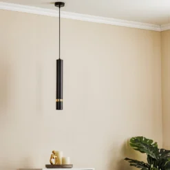 Riippuvalaisin Rondo musta/kulta, 1-lamppuinen