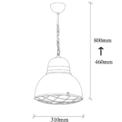 Riippuvalaisin Saglam 3729, keltainen, rauta, Ø 32 cm