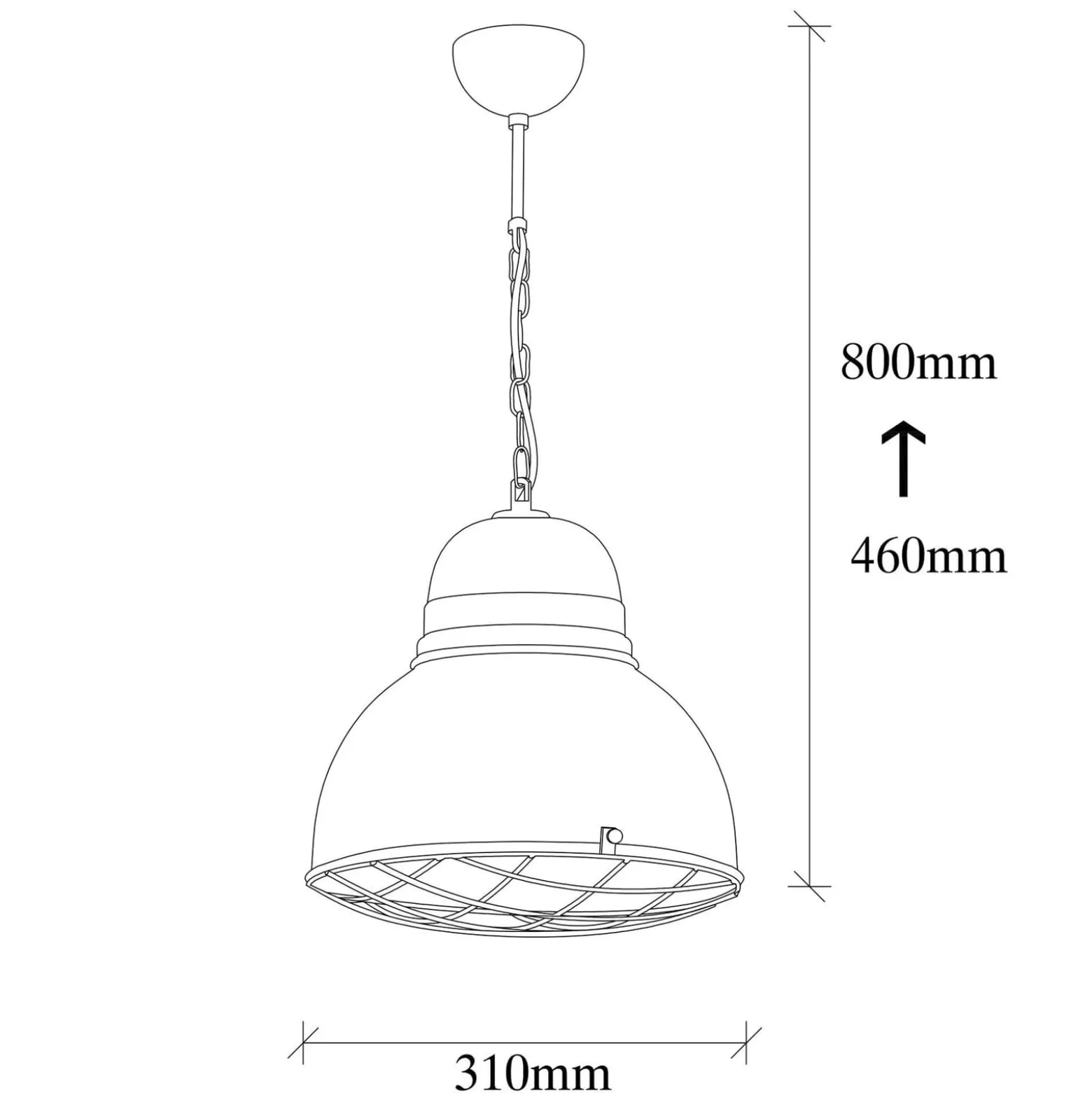 Riippuvalaisin Saglam 3729, keltainen, rauta, Ø 32 cm