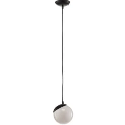 Riippuvalaisin Sfera, 1-lamppuinen, lasi, metalli, musta