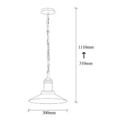 Riippuvalaisin Sivani MR-639 1-valo Ø30cm kultainen antiikki