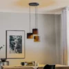 Riippuvalaisin Soho, sylinterimäinen, pyöreä, 3-lamppuinen, sininen/kultainen