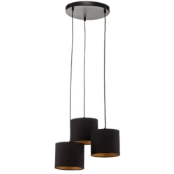 Riippuvalaisin Soho, sylinterimäinen, pyöreä, 3-lamppuinen, sininen/kultainen