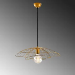 Riippuvalaisin Tel 6502, kullankeltainen, metalli, Ø 50 cm