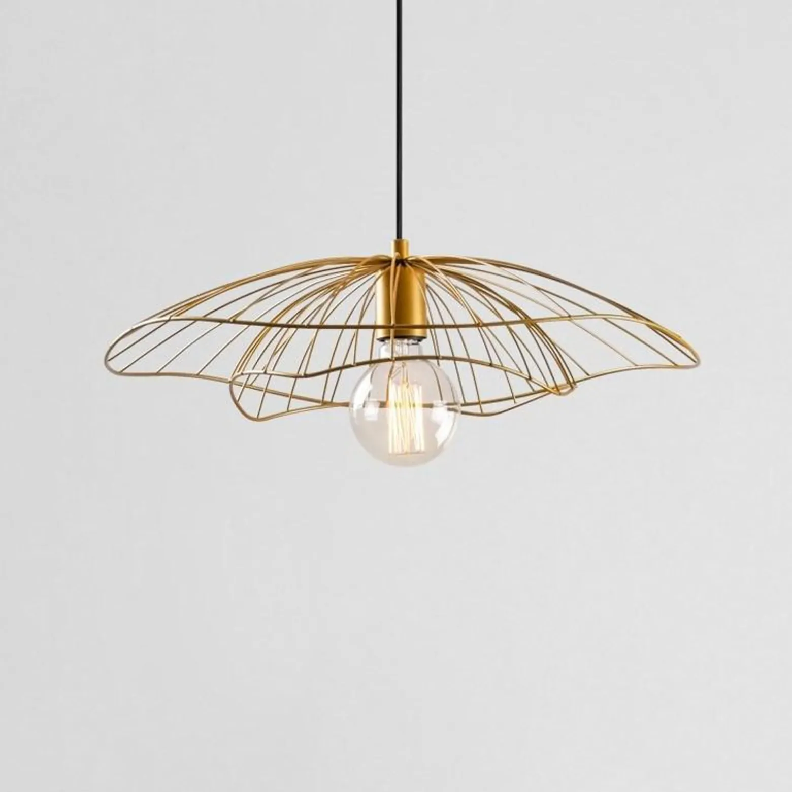 Riippuvalaisin Tel 6502, kullankeltainen, metalli, Ø 50 cm