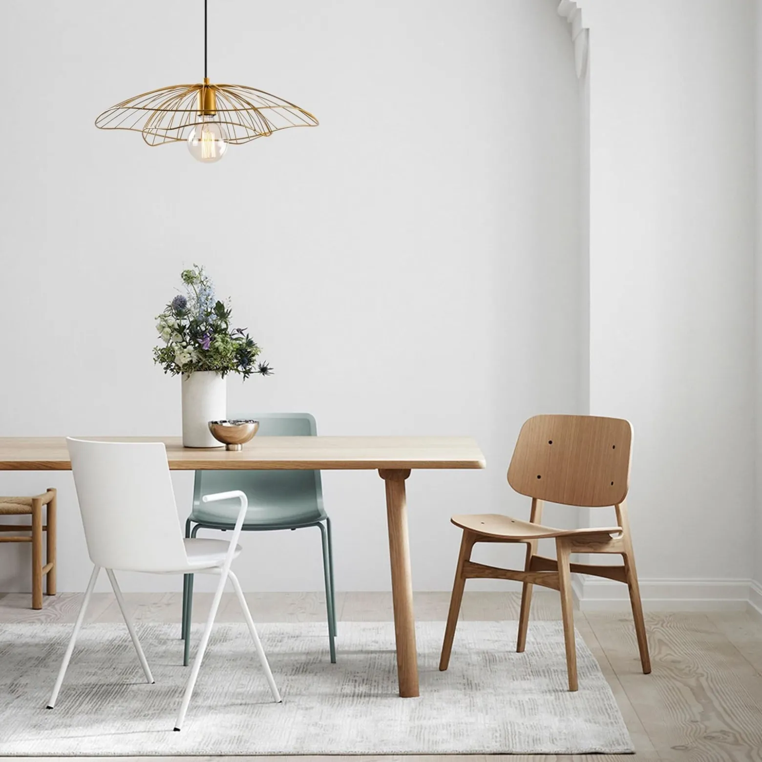 Riippuvalaisin Tel 6502, kullankeltainen, metalli, Ø 50 cm
