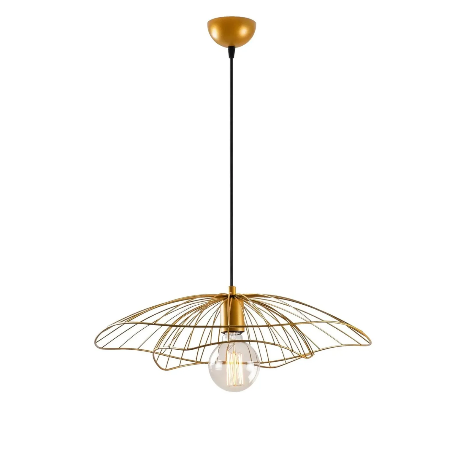Riippuvalaisin Tel 6502, kullankeltainen, metalli, Ø 50 cm
