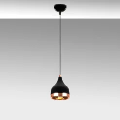 Riippuvalaisin Yildo 7000 1-valo Ø15cm musta/kupari