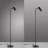 RIK-lattiavalaisin, musta, korkeus 140 cm, metalli, GU10-LED