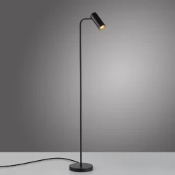 RIK-lattiavalaisin, musta, korkeus 140 cm, metalli, GU10-LED