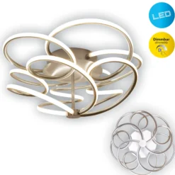 Rizado-LED-kattovalo, step-dim, satinoitu nikkeli