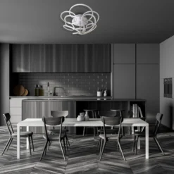 Rizado-LED-kattovalo, step-dim, satinoitu nikkeli