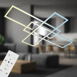 Roami LED-kattovalaisin, 104x71 cm, alumiini-kromi, CCT