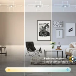 Roami LED-kattovalaisin, 104x71 cm, alumiini-kromi, CCT