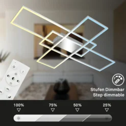 Roami LED-kattovalaisin, 104x71 cm, alumiini-kromi, CCT