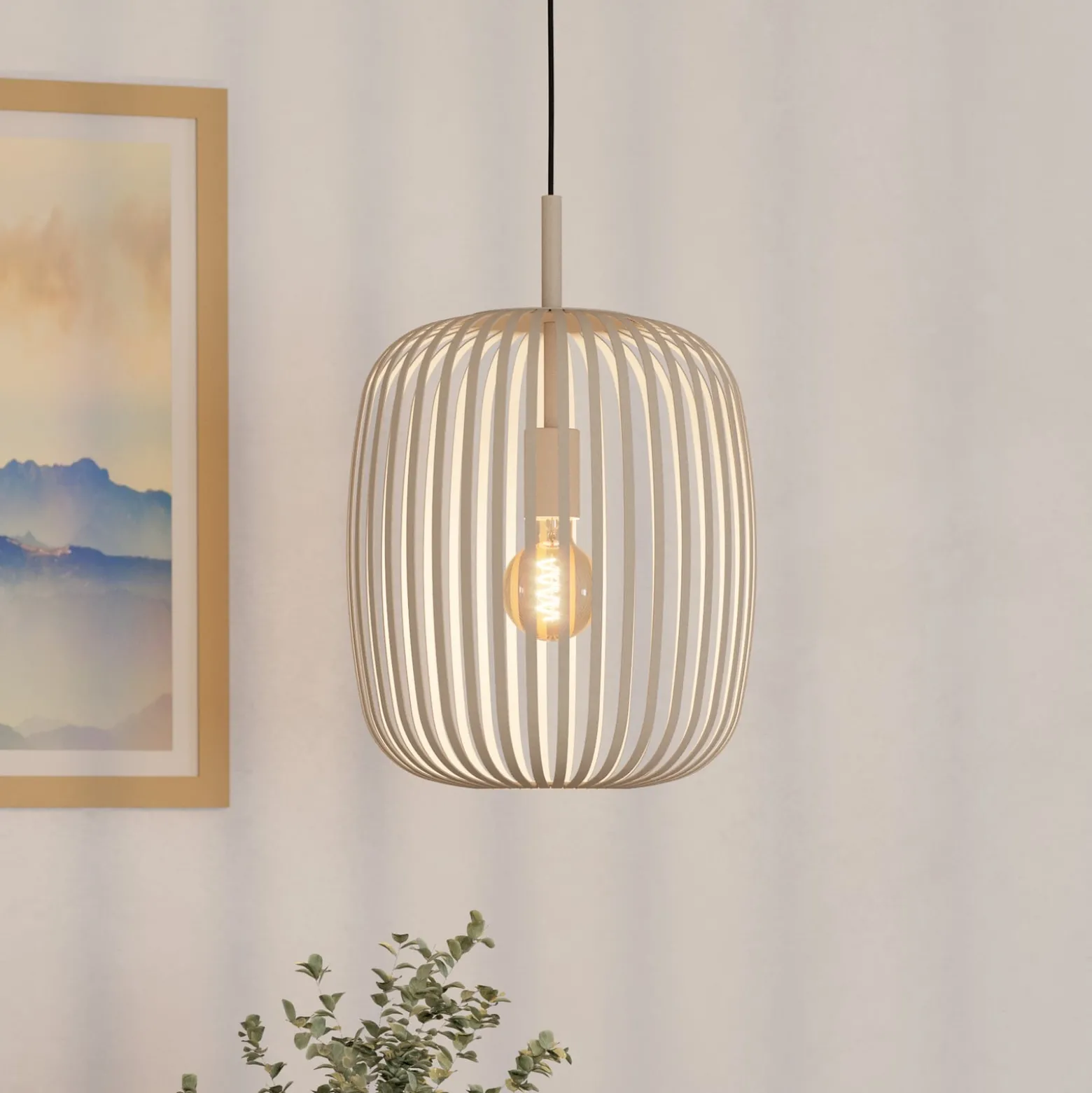 Romazzina-riippuvalaisin, beige, Ø 33 cm, metalli, E27