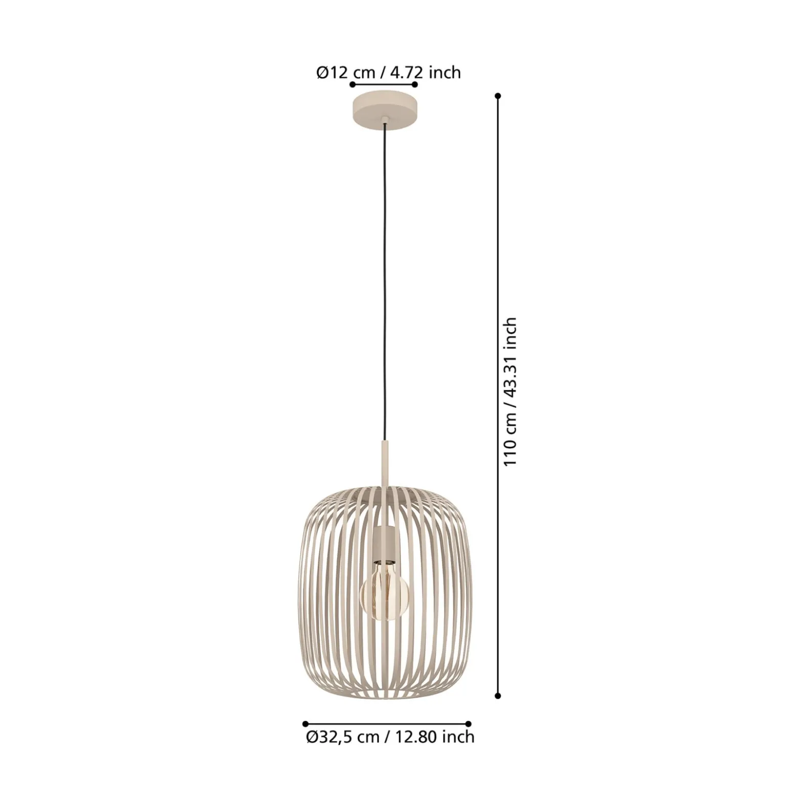 Romazzina-riippuvalaisin, beige, Ø 33 cm, metalli, E27