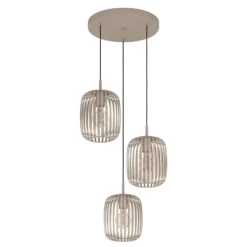 Romazzina-riippuvalaisin, Ø 46 cm, hiekanvärinen, 3-valo, teräs