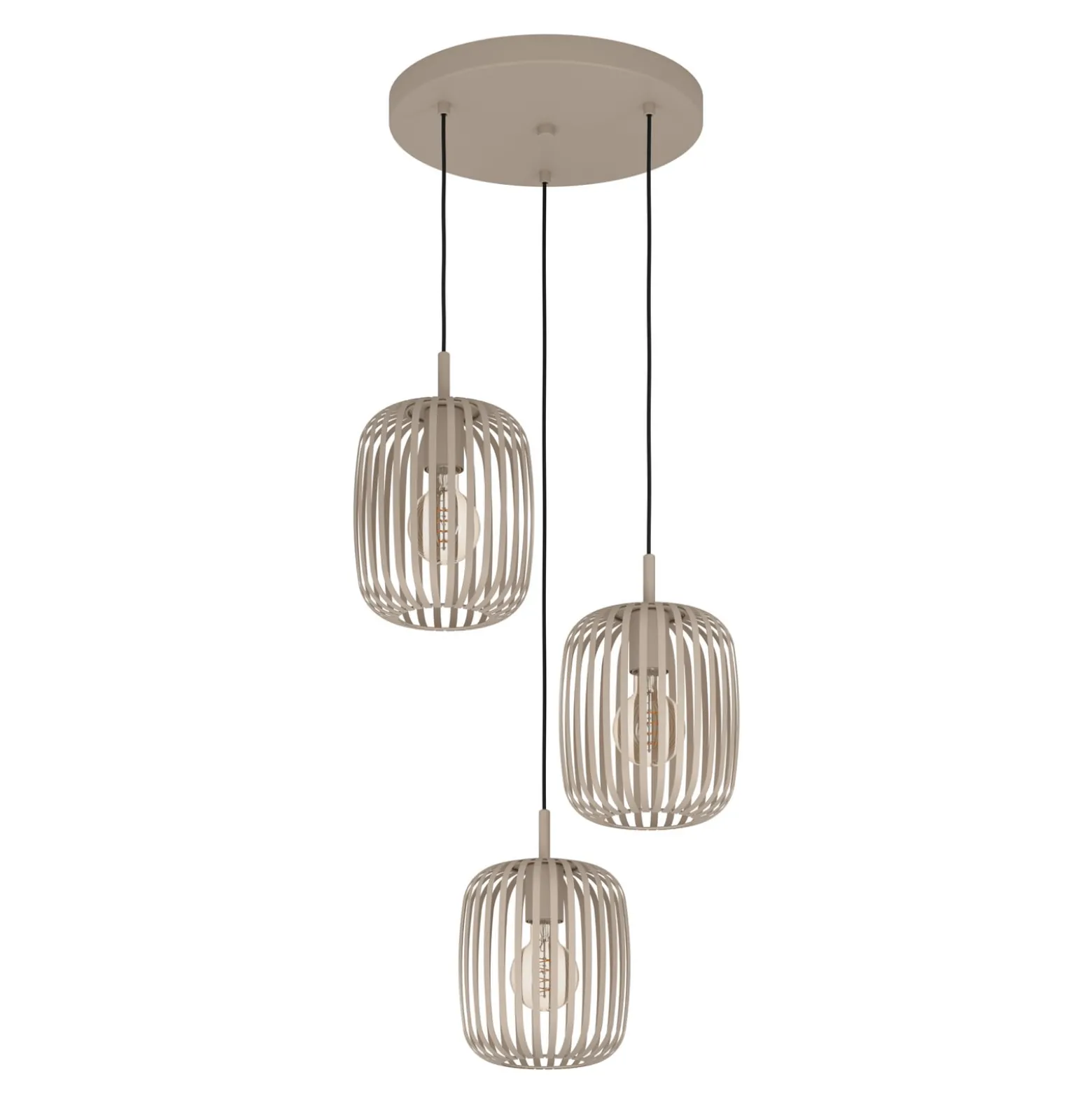 Romazzina-riippuvalaisin, Ø 46 cm, hiekanvärinen, 3-valo, teräs