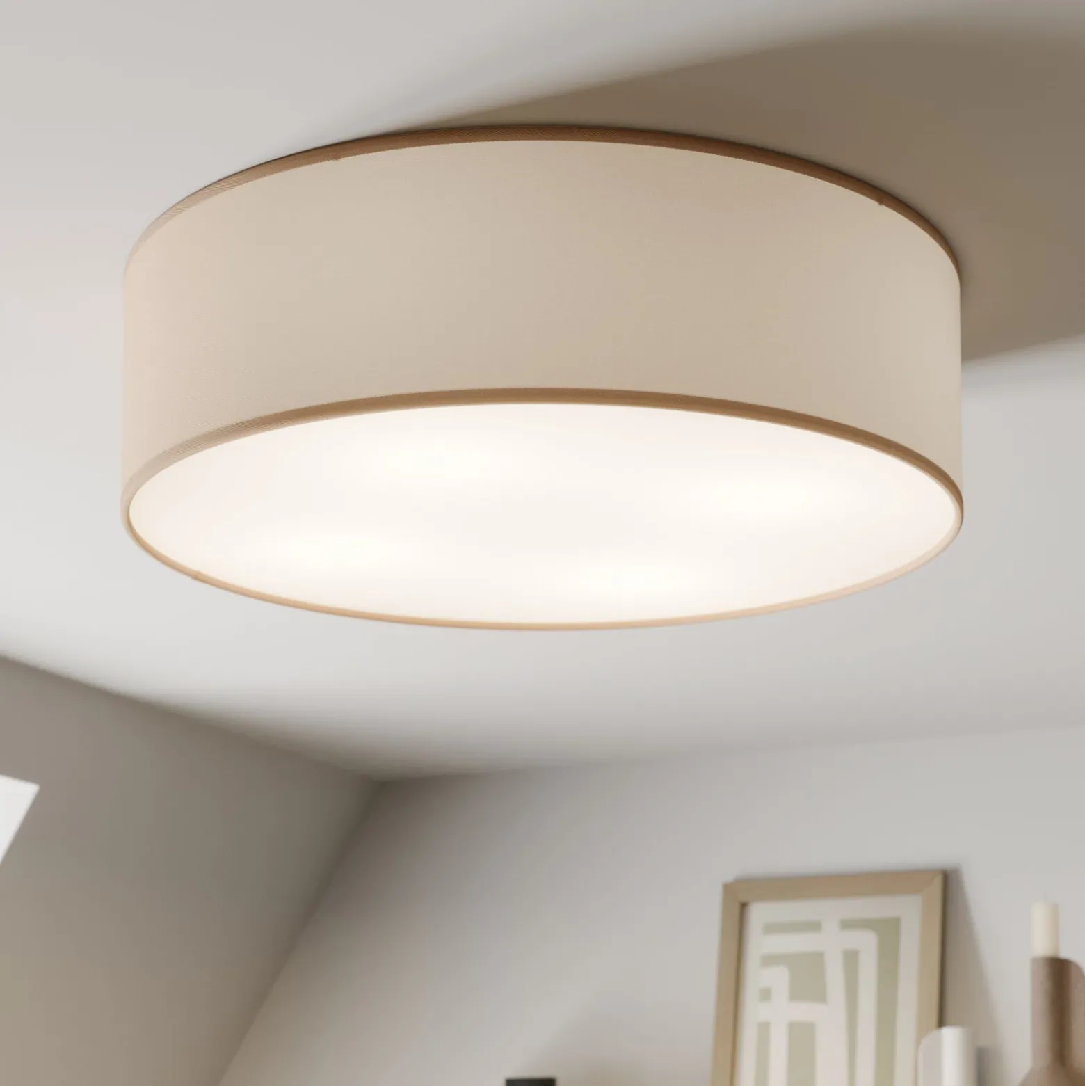 Rondo kattovalaisin, beige, metalli, Ø 45 cm, E27