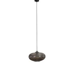 Ruokailuhuonevalaisin Coco, Ø 30 cm, musta/savunharmaa, lasi