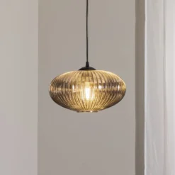Ruokailuhuonevalaisin Coco, Ø 30 cm, musta/savunharmaa, lasi