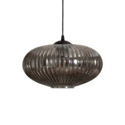 Ruokailuhuonevalaisin Coco, Ø 30 cm, musta/savunharmaa, lasi