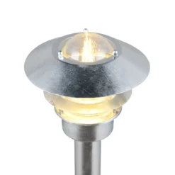 Ruvuuma-pylväsvalaisin, sinkkivärinen, korkeus 100 cm, metalli, IP44