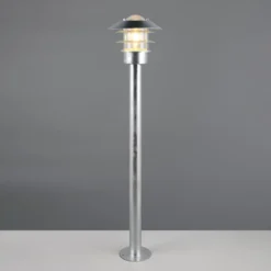 Ruvuuma-pylväsvalaisin, sinkkivärinen, korkeus 100 cm, metalli, IP44