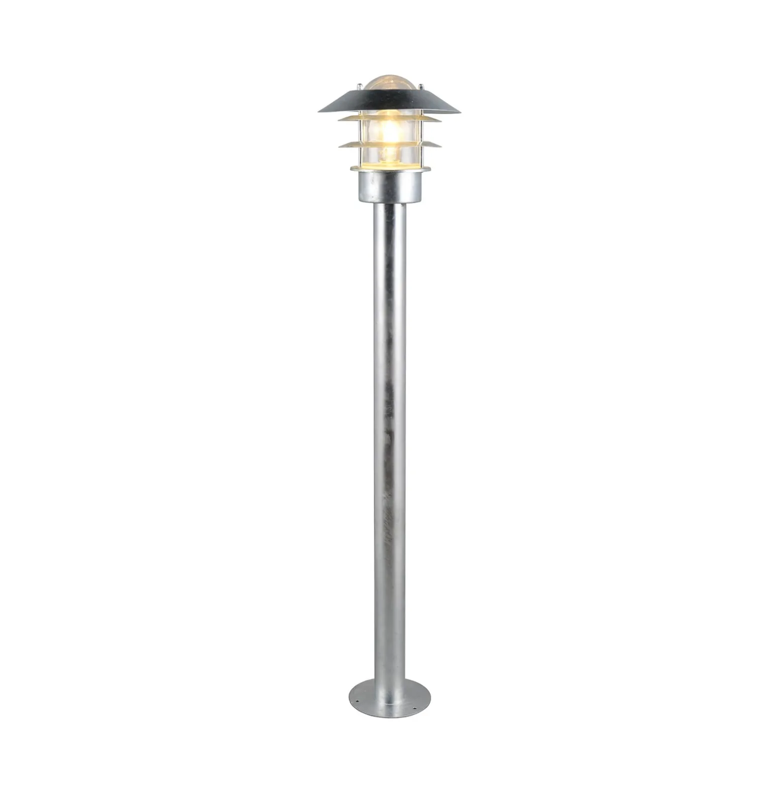 Ruvuuma-pylväsvalaisin, sinkkivärinen, korkeus 100 cm, metalli, IP44