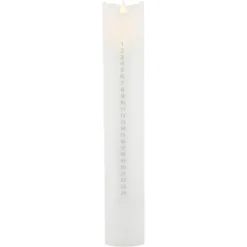 Sara Calendar LED-kynttilä, valkoinen/hopea, korkeus 29 cm