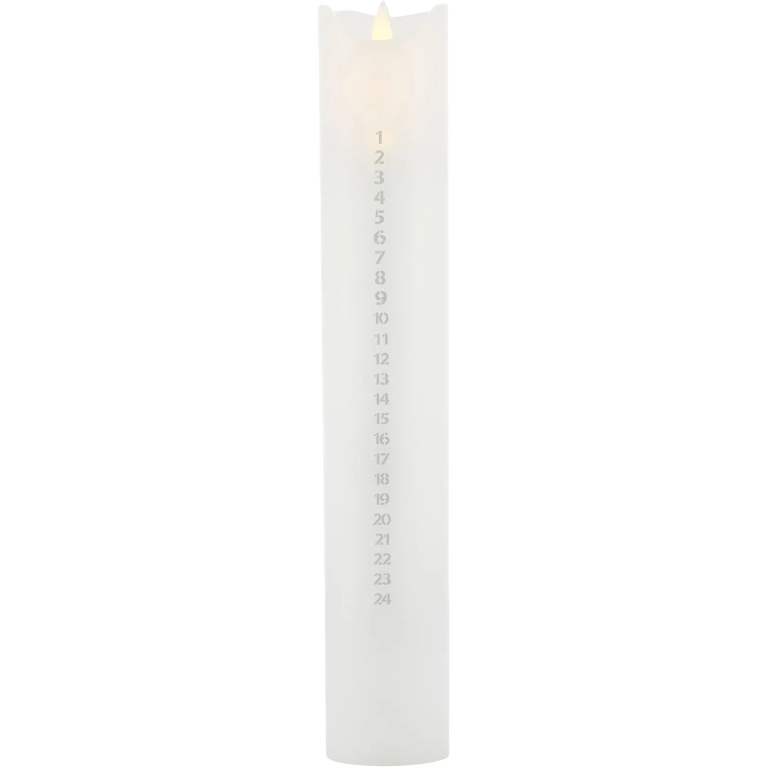 Sara Calendar LED-kynttilä, valkoinen/hopea, korkeus 29 cm