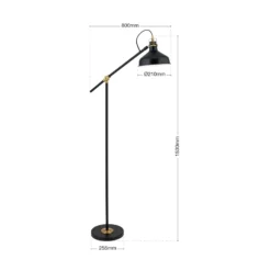 Schiller lattiavalaisin, musta, metalli, 153 cm, säädettävä