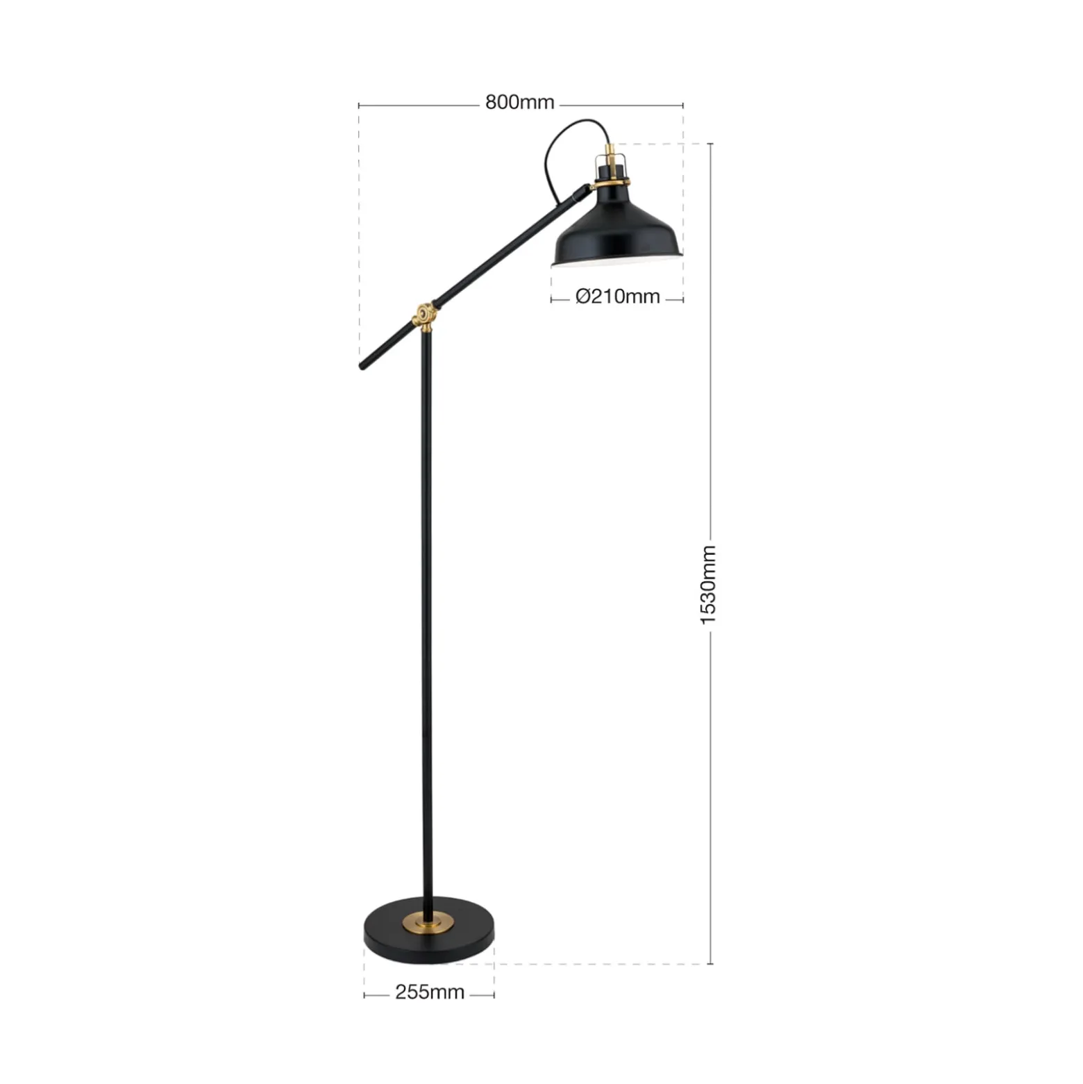 Schiller lattiavalaisin, musta, metalli, 153 cm, säädettävä